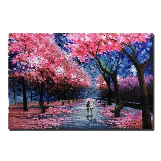 Hand Painted Pink Echo with Creation Canvas Art
