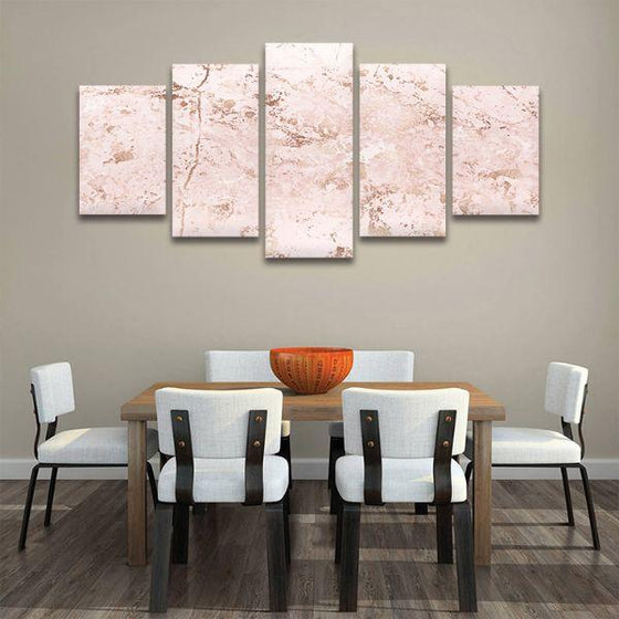 Cherry Blossoms 5 Panels Abstract Canvas Wall Art Dining Room