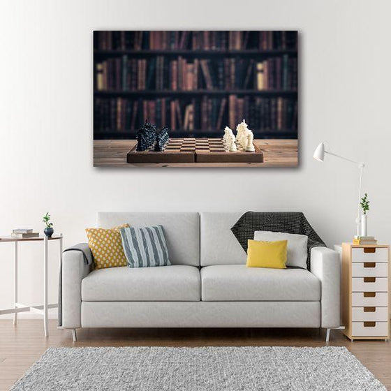 Chess Game 1 Panel Canvas Wall Art Living Room