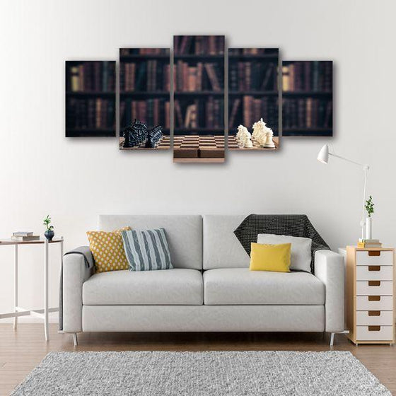 Chess Game 5 Panels Canvas Wall Art Print