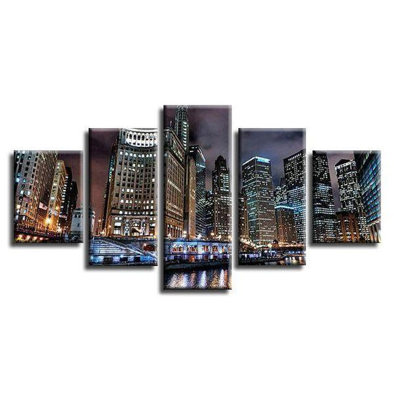Chicago City Buildings Canvas Wall Art Prints