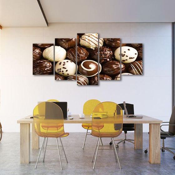 Chocolate Truffles 5 Panels Canvas Wall Art Office