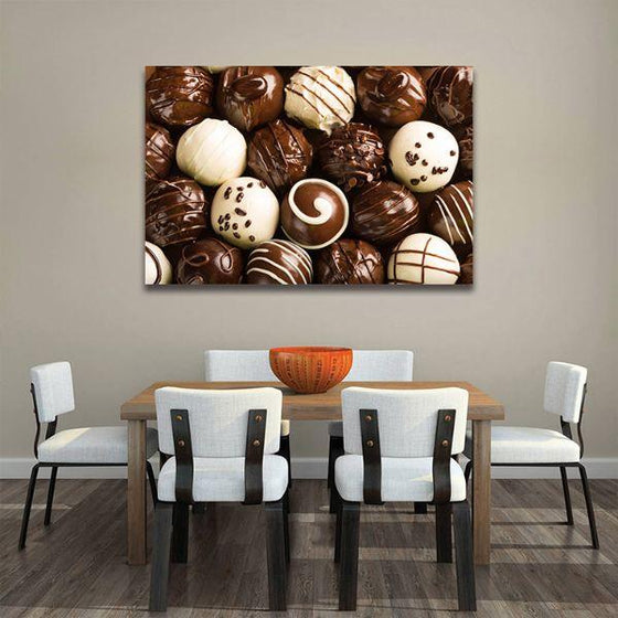 Chocolate Truffles Canvas Wall Art Kitchen