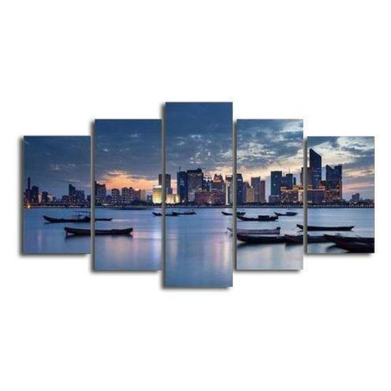 Cityscapes Sunset View Canvas Wall Art Prints