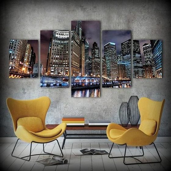 Chicago City Buildings Canvas Wall Art