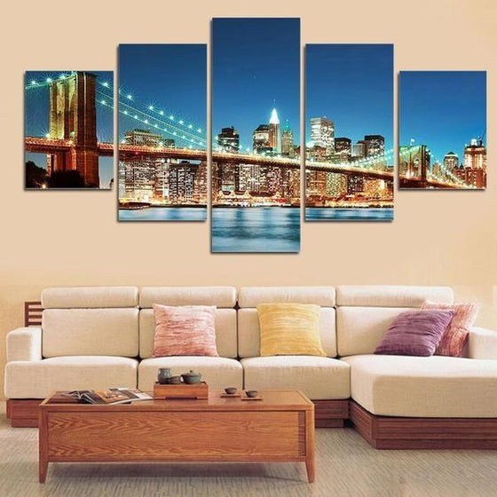 Brooklyn Bridge & City View Canvas Wall Art Living Room Ideas