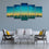 City Skyline Contemporary 5 Panels Canvas Wall Art Living Room