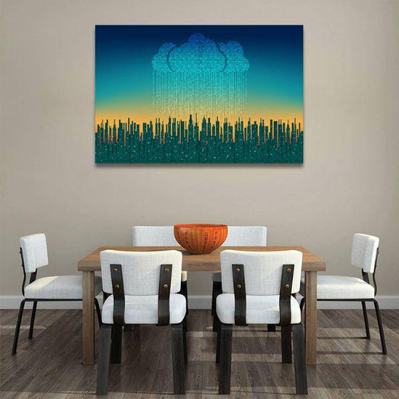 City Skyline Contemporary Canvas Wall Art Dining Room