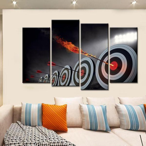 Flame Archery Canvas Wall Art Living Room