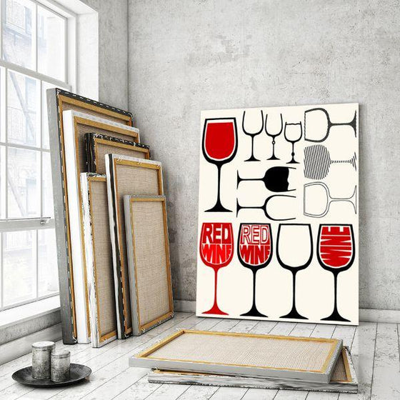 Classic Wine Glasses Canvas Wall Art Decor