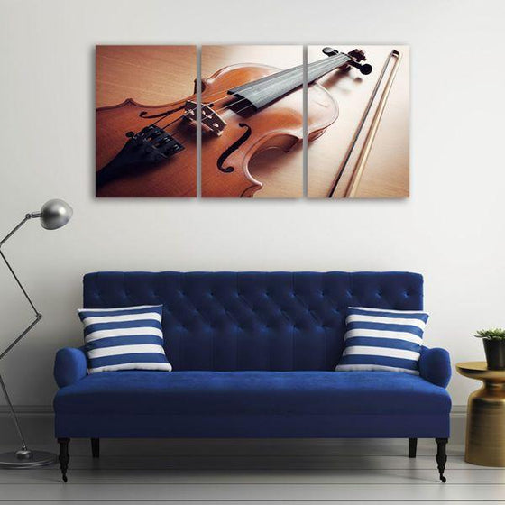 Classical Violin 3 Panels Canvas Wall Art Office