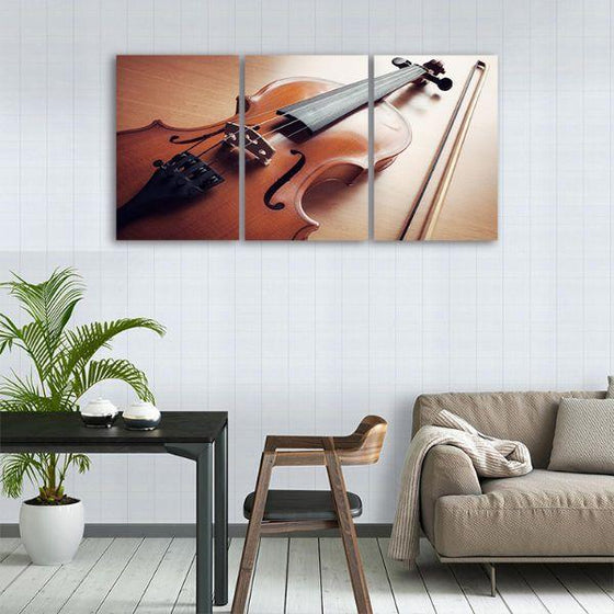 Classical Violin 3 Panels Canvas Wall Art Living Room