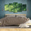 Closeup Green Leaf 5 Panels Canvas Wall Art Bed Room