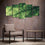 Closeup Green Leaf 5 Panels Canvas Wall Art Decor