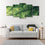 Closeup Green Leaf 5 Panels Canvas Wall Art Living Room