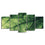 Closeup Green Leaf 5 Panels Canvas Wall Art