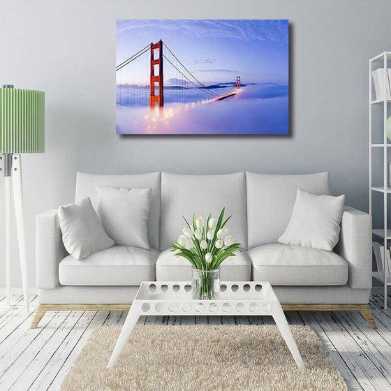 Cloudy Golden Gate Bridge Wall Art Ideas