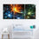 Cluster Of Colorful Stars 3-Panel Canvas Wall Art Nursery