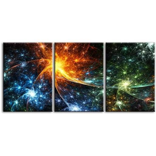 Cluster Of Colorful Stars 3-Panel Canvas Wall Art