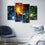 Cluster Of Colorful Stars 4-Panel Canvas Wall Art Bedroom