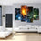 Cluster Of Colorful Stars 4-Panel Canvas Wall Art Living Room
