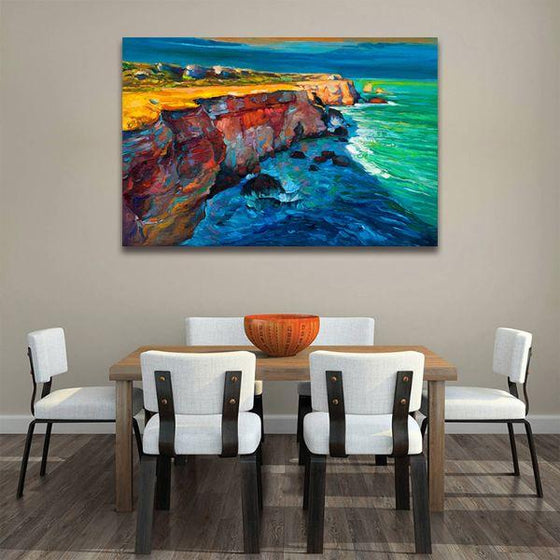 Sea Coast And Cliffs Canvas Wall Art Dining Room