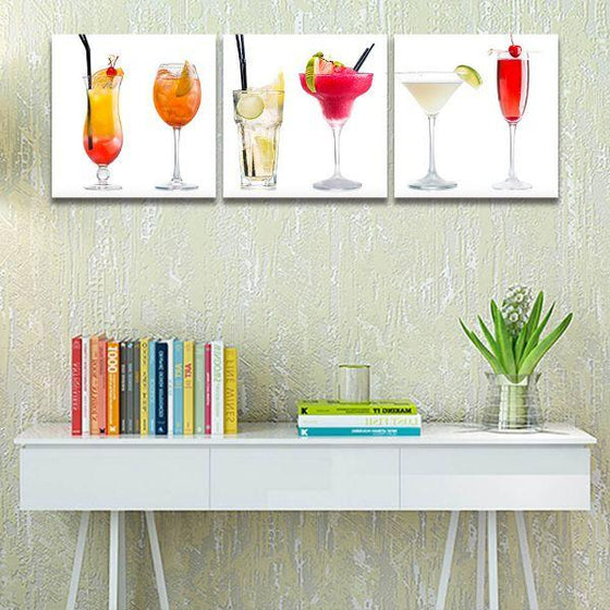 Cocktail Drinks Canvas Wall Art Office