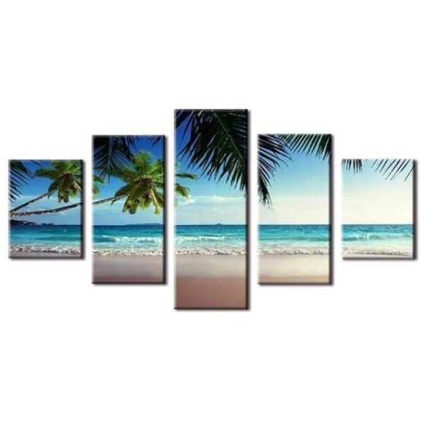 Coconut Trees At The Beach Canvas Wall Art | Nature Print – canvasx.net