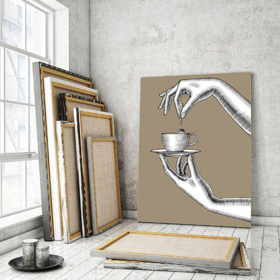 Coffee Cup And Spoon Canvas Wall Art Decor