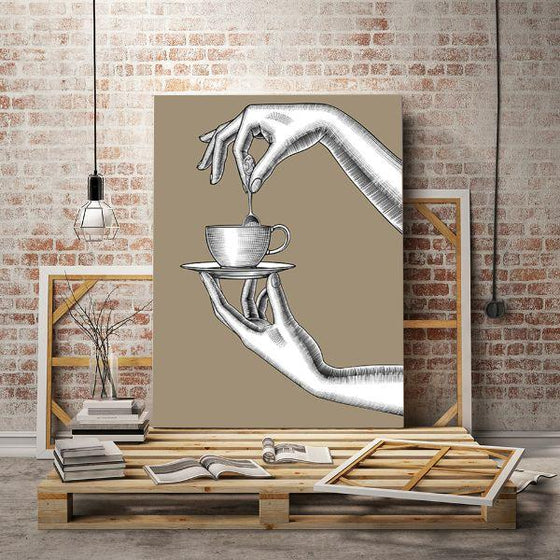Coffee Cup And Spoon Canvas Wall Art Print