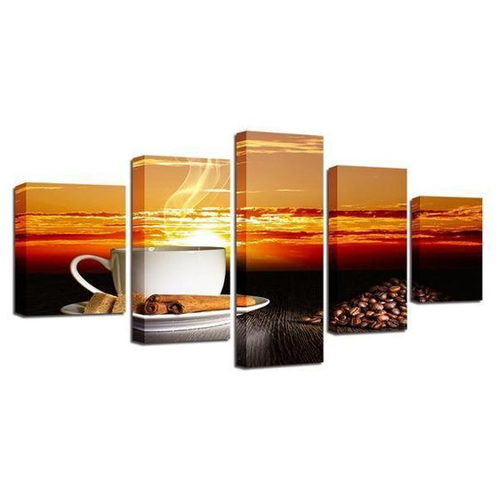 Coffee With Sunset Canvas Wall Art Ideas