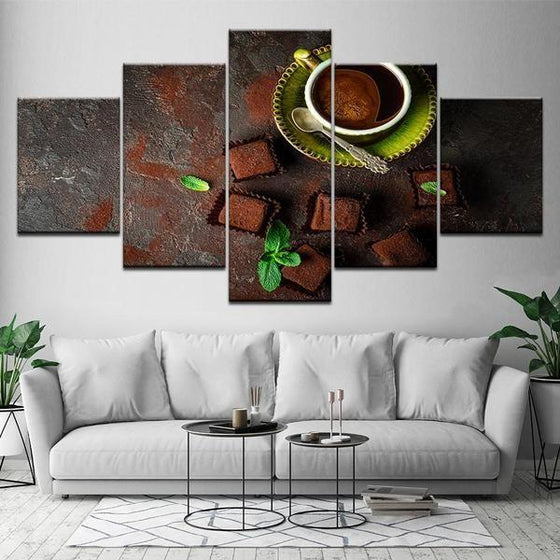 Coffee With Brownies Canvas Wall Art