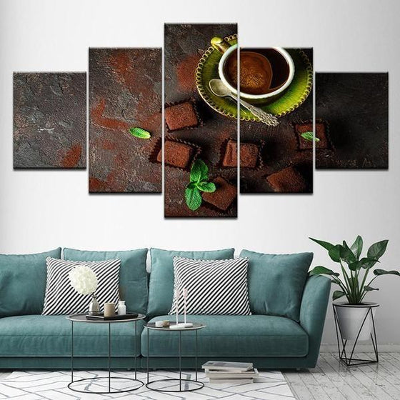 Coffee With Brownies Canvas Wall Art Home Decor