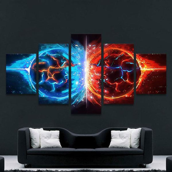 Colliding Planets Wall Art Canvas