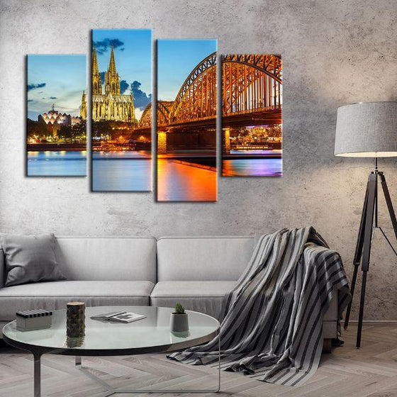 Cologne Cathedral 4 Panels Canvas Wall Art Living Room