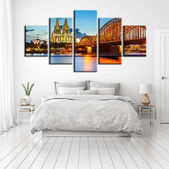 Cologne Cathedral 5 Panels Canvas Wall Art Decor