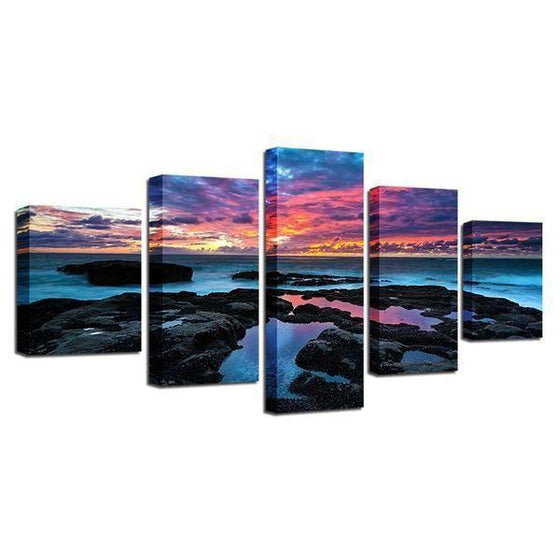 Colorful & Cloudy Sunset Sky Canvas Wall Art  Ideas