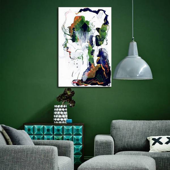 Colorful Abstract Woman Form Wall Art Living Room