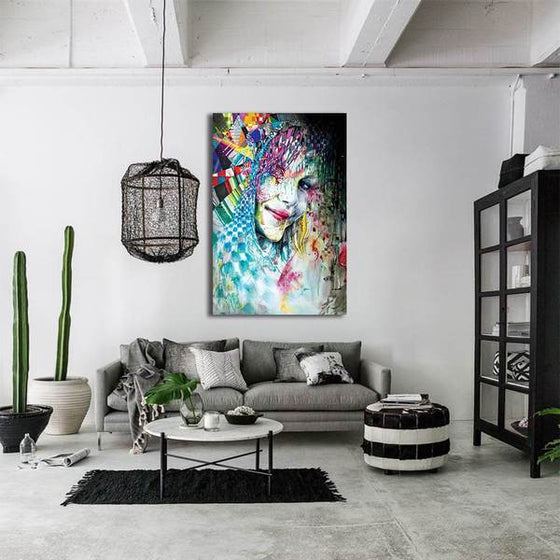 Colorful Abstract Woman Wall Art Living Room