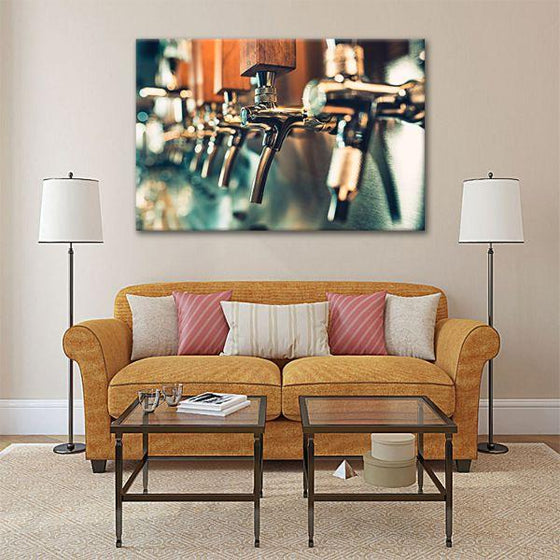 Colorful Beer Taps Canvas Wall Art Decor