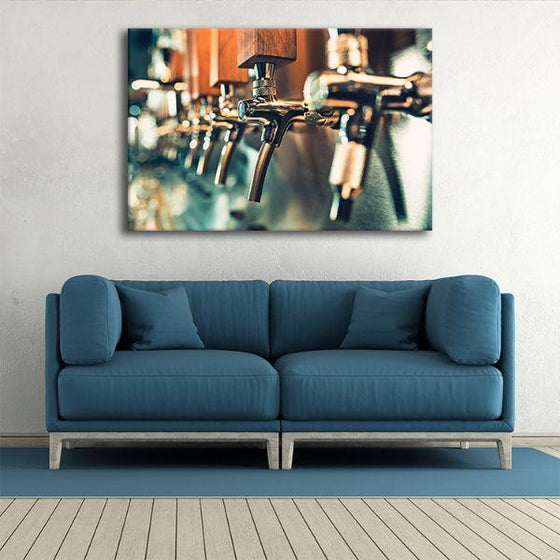 Colorful Beer Taps Canvas Wall Art Living Room