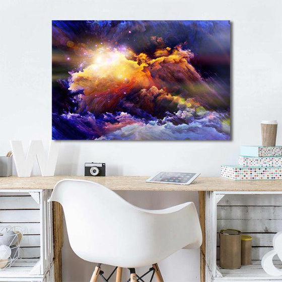 Colorful Bright Clouds Abstract Canvas Wall Art Kids Room