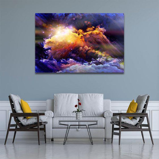 Colorful Bright Clouds Abstract Canvas Wall Art Print