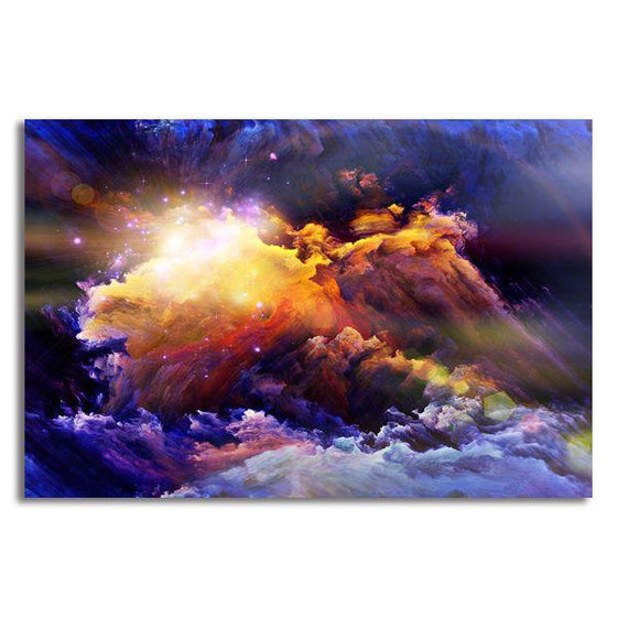 Colorful Bright Clouds Abstract Canvas Wall Art