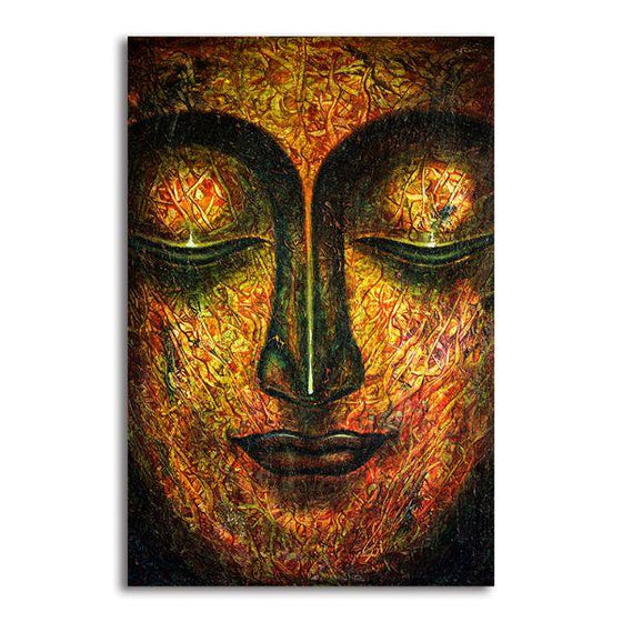Colorful Buddha Face Canvas Wall Art