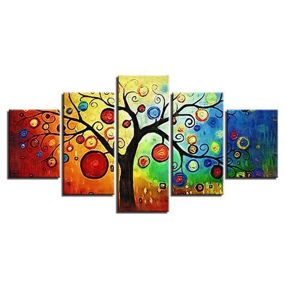 Abstract Tree Leaves Canvas Wall Art