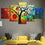 Abstract Tree Leaves Canvas Wall Art Living Room
