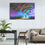 Colorful Cosmic Storm 1 Panel Canvas Wall Art Dining Room