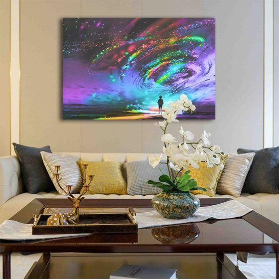 Colorful Cosmic Storm 1 Panel Canvas Wall Art Living Room