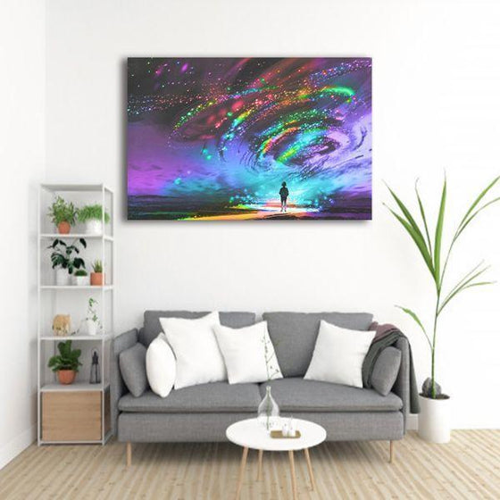 Colorful Cosmic Storm 1 Panel Canvas Wall Art Print